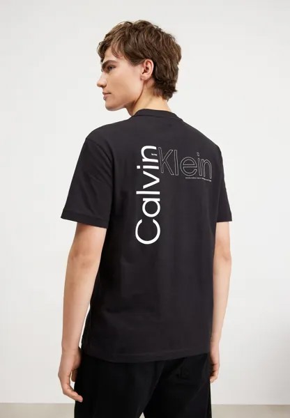 Футболка с принтом Angled Back Logo T-Shirt Calvin Klein, цвет ck black