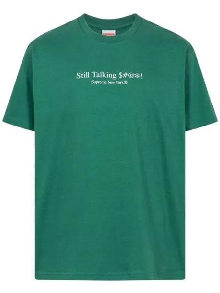 Supreme футболка Still Talking, зеленый