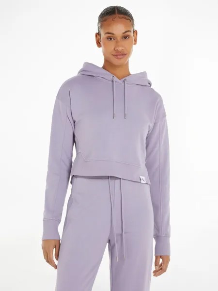 Укороченное худи в рубчик Calvin Klein, Lavender Aura