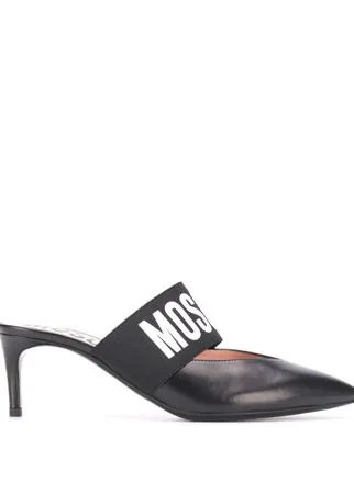 Moschino мюли с ремешком и логотипом