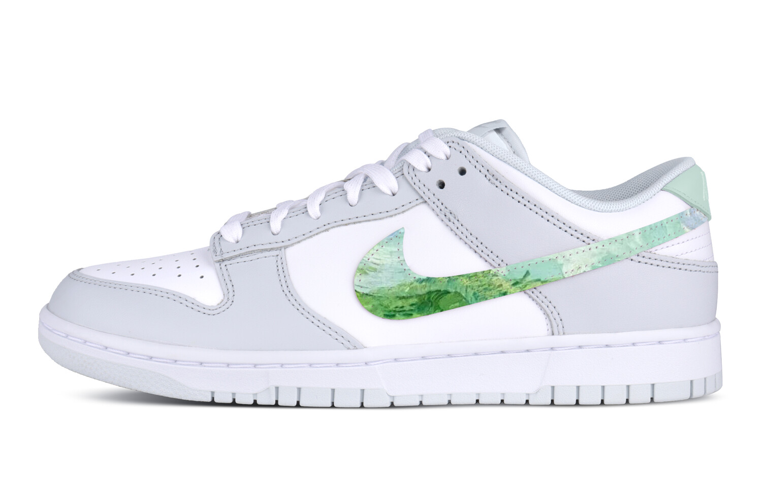 Кроссовки Nike Dunk Skateboarding Shoes Unisex Low-top White/gray/green, белый/серый/зеленый