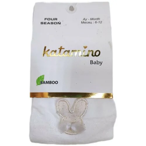 Колготки Katamino с зайками 6-12 м (6-12, молочные)