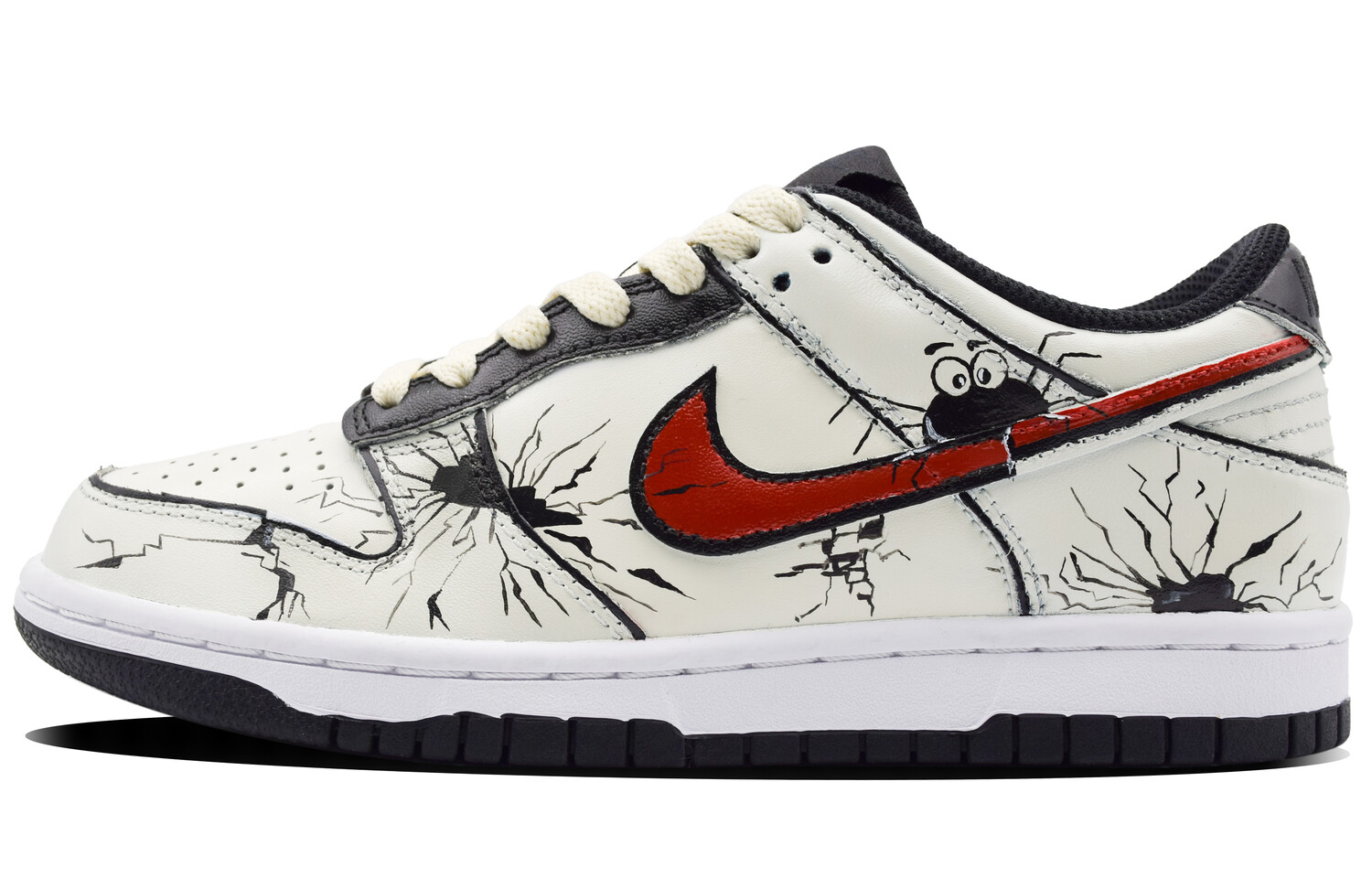Кроссовки Nike Dunk Skateboarding Shoes Women's Low-top White/black, цвет Off White