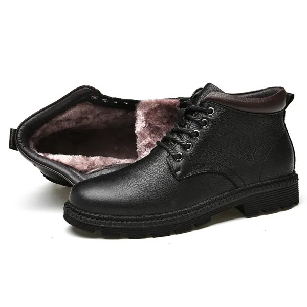 Новые зимние кожаные мужские ботинки, зимние уличные кроссовки для мужчин, зимние ботинки, Нескользящие походные дорожные ботинки *