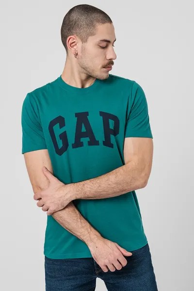 Хлопковая футболка с логотипом Gap, зеленый