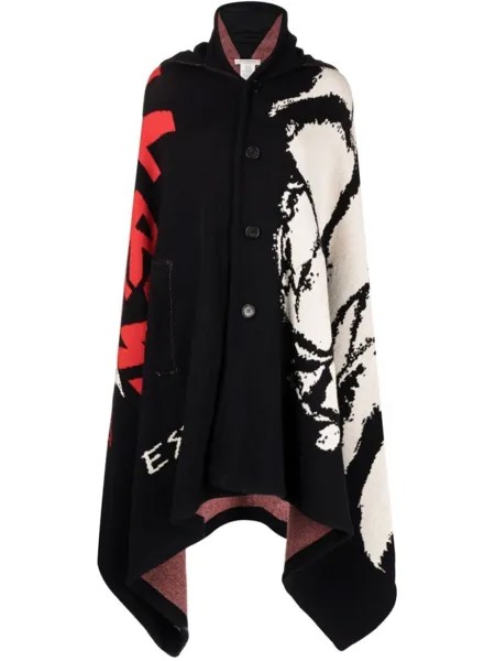 Philosophy Di Lorenzo Serafini intarsia-knit hooded cape, черный