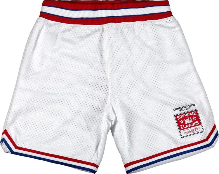 Шорты Supreme x Mitchel And Ness Basketball Short 'White', белый