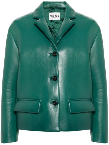 Miu Miu однобортная куртка, зеленый