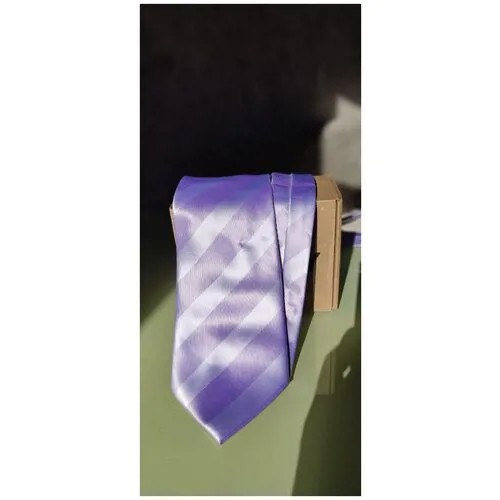 Галстук KETROY, натуральный шелк, в полоску, для мужчин, фиолетовый
