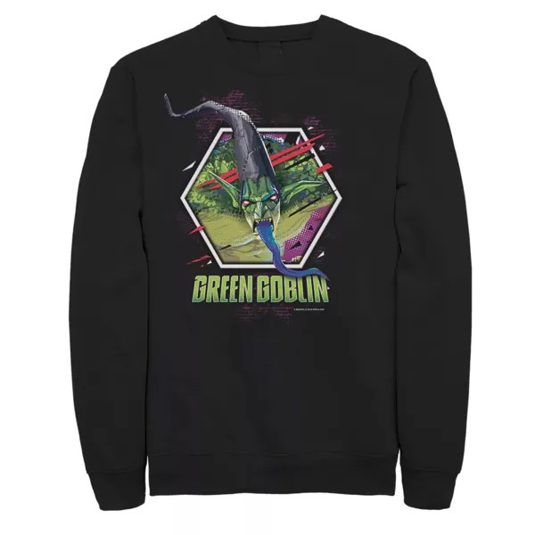 Мужской флисовый пуловер с рисунком Marvel Spiderverse Green Goblin с шестигранной головкой