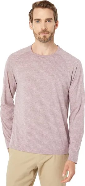 Футболка Vince Broken Stripe Long Sleeve Raglan, цвет Heather Hyperion Berry/White