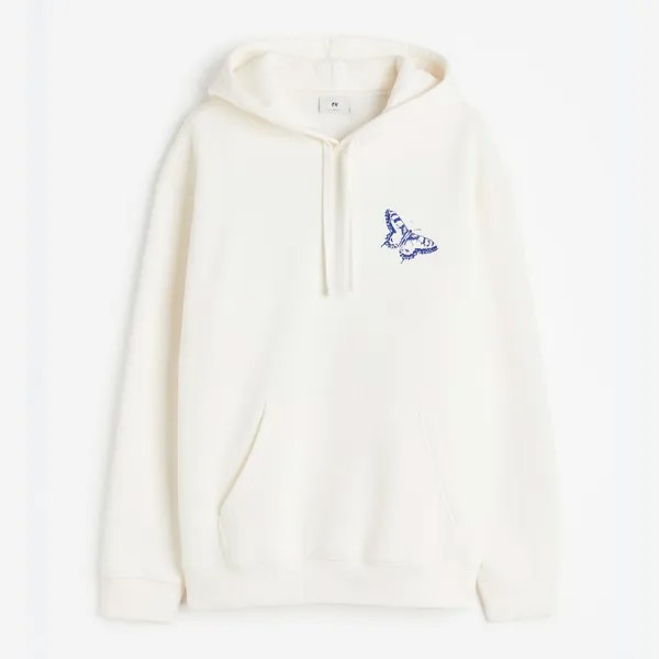 Толстовка H&M Relaxed Fit Printed Butterfly, белый