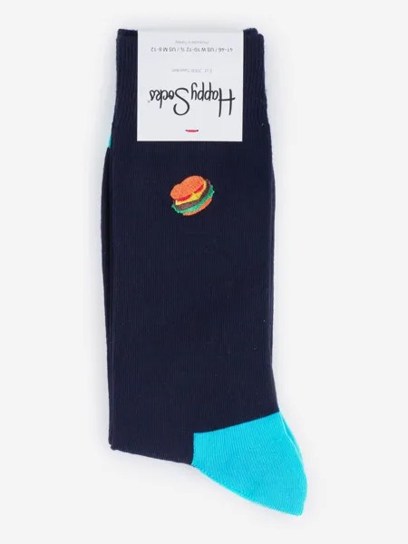 Носки с рисунками Happy Socks - Embroidery Hamburger, Черный
