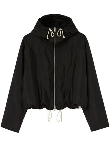 Jil Sander куртка на молнии с капюшоном, черный