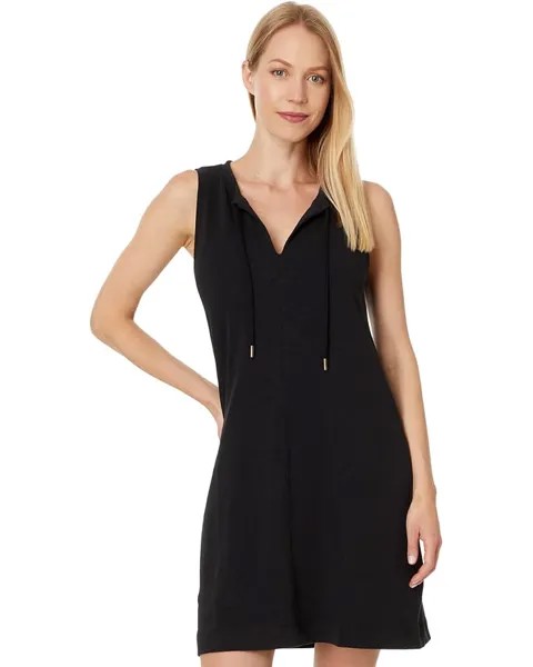 Платье Lilla P Split Neck Sleeveless Dress, черный
