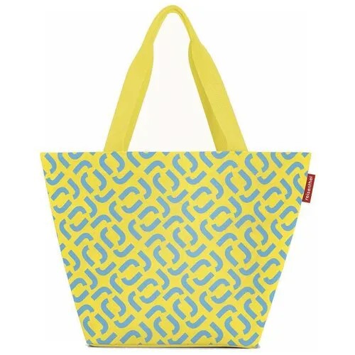 Сумка шоппер женская Reisenthel Shopper M Signature Lemon ZS2030, с принтом, большой, тканевый