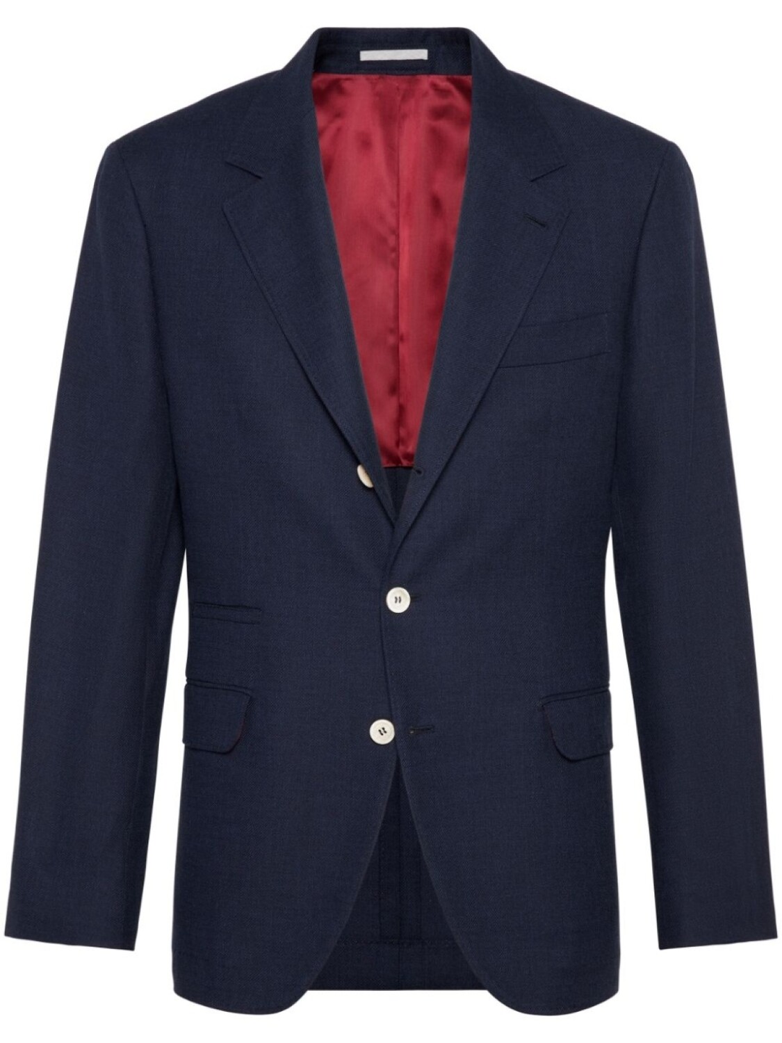 Brunello Cucinelli шерстяной однобортный пиджак, синий