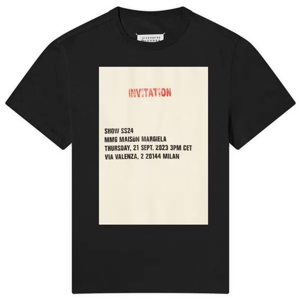 Футболка Mm6 Maison Margiela Show Invitation Logo T-Shirt, черный