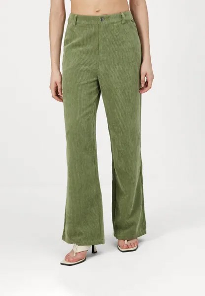Брюки PCEFFI WIDE PANT Pieces, оливковый