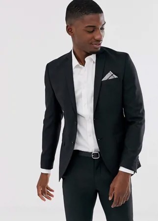 Черный эластичный приталенный пиджак Jack & Jones Premium