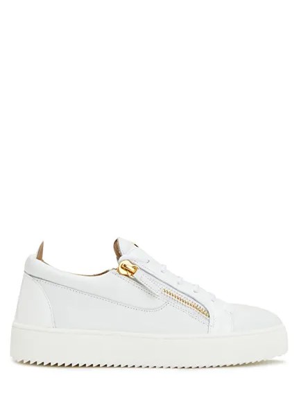 Мужские кожаные кроссовки с молнией Giuseppe Zanotti, белый
