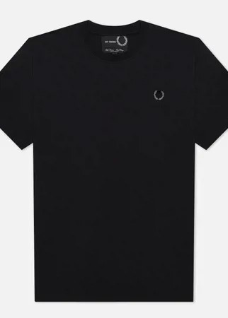 Мужская футболка Fred Perry x Raf Simons Laurel Detail Crew Neck, цвет чёрный, размер L