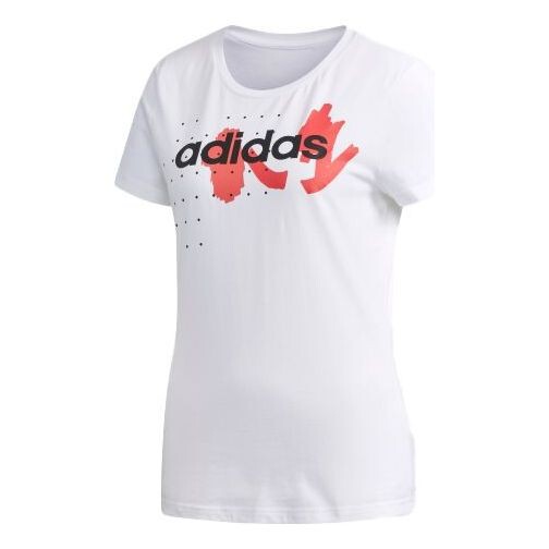 Футболка neo fv tee 2 спортивные с круглым вырезом и коротким рукавом Adidas, белый
