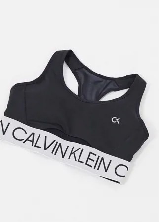 Бюстгальтер черного цвета с вырезами по бокам Calvin Klein Performance-Черный цвет
