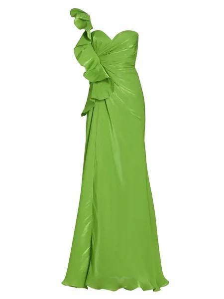 Платье с открытыми плечами Botanical Leaf Badgley Mischka