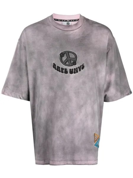 Футболка с принтом тай-дай и вышитым логотипом AAPE BY *A BATHING APE, серый