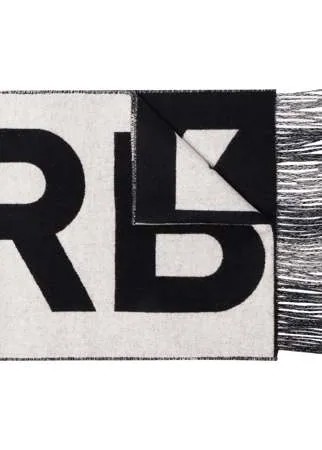 Burberry кашемировый шарф с логотипом вязки интарсия