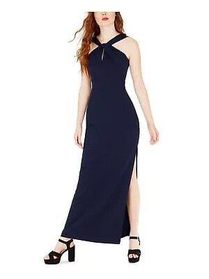 BEBE Женское темно-синее вечернее платье-футляр без рукавов с лямкой на шее во всю длину для подростков 7\8