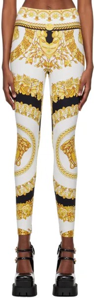 Versace Underwear Белые спортивные леггинсы Barocco