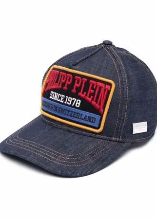 Philipp Plein джинсовая кепка с нашивкой-логотипом