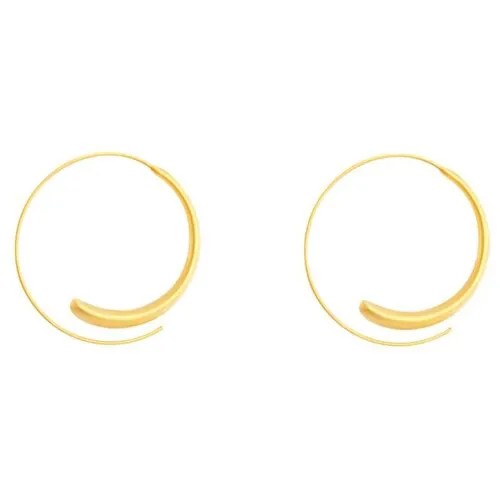 Серьги конго WASABI jewell, размер/диаметр 40 мм, желтый, золотой