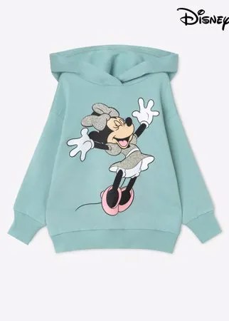 Мятное худи oversize с принтом Disney для девочки Gloria Jeans