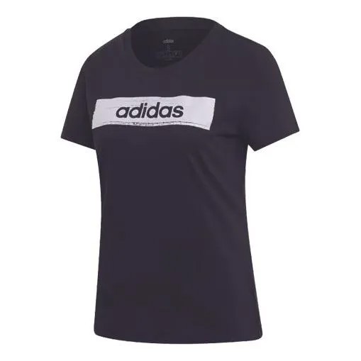 Футболка тренировочные с круглым вырезом пуловер короткий рукав Adidas, черный