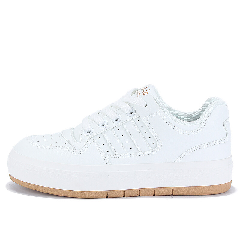 Кроссовки Yobn Uber Skateboarding Shoes Women's Low-top White/Khaki, белый/хаки