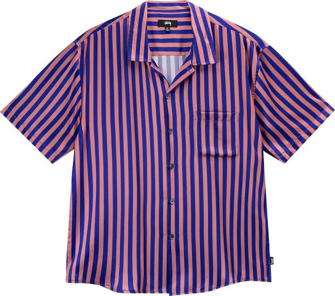 Рубашка Stussy Striped Silk Shirt 'Blue', разноцветный