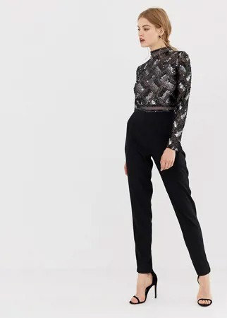 Комбинезон с высоким воротом и отделкой Frock & Frill-Черный