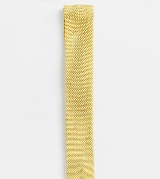 Трикотажный галстук горчичного цвета Heart & Dagger-Желтый