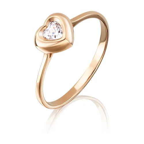 PLATINA jewelry Золотое кольцо с вставками Swarovski 01-4831-00-501-1110-38, размер 19