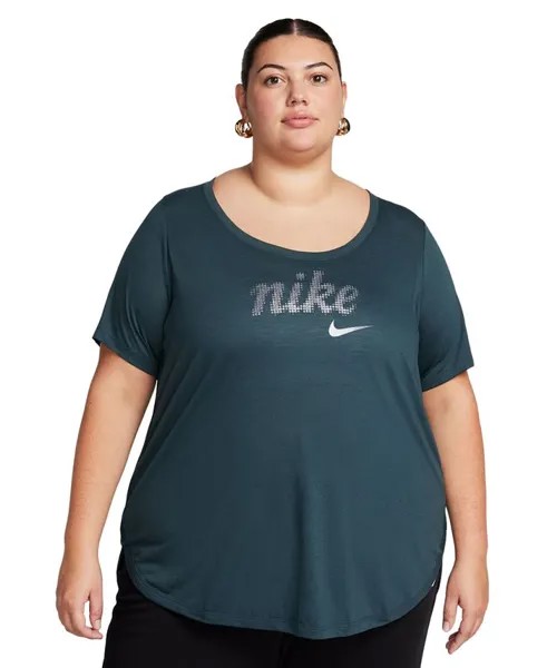 Женская футболка-туника с логотипом больших размеров Essential Nike, зеленый