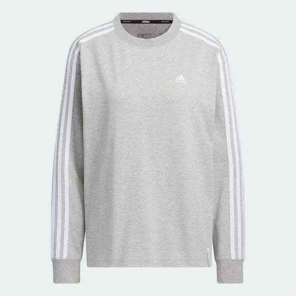 Лонгслив Adidas Essentials Plus Three Stripes, серый