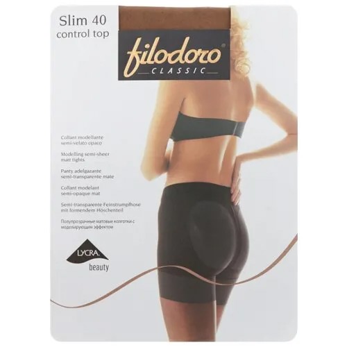 Колготки Filodoro Classic Slim Control Top 40 den, размер 3-M, tea (бежевый)