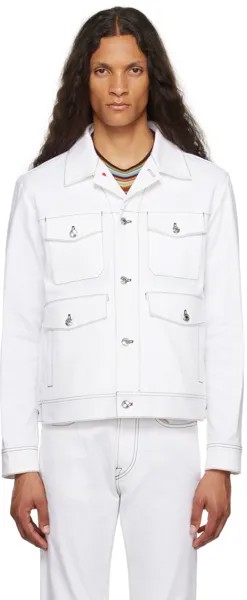 Белая джинсовая куртка Paul Smith в стиле вестерн