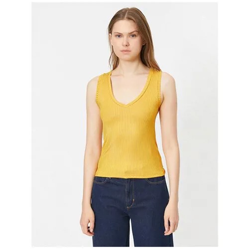 Майка KOTON WOMEN, 9YAK33754EK, цвет: MUSTARD, размер: S