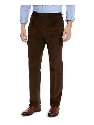 Мужские коричневые классические брюки из смесового хлопка RALPH LAUREN 36 X 30