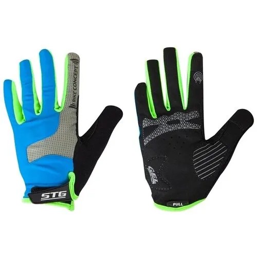 Перчатки STG, мод.AI-03-176,unisex, летние,черные/серые,на липучке,размер M