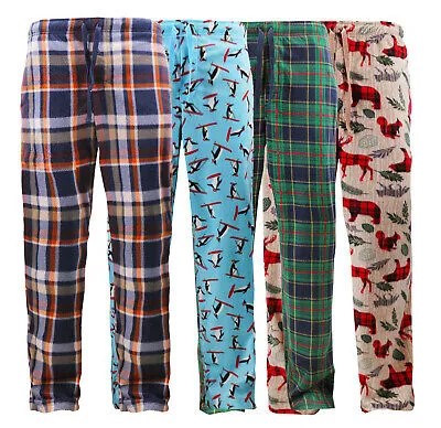 Мужские сверхмягкие брюки для сна с завязками Фланелевые флисовые рождественские пижамные штаны